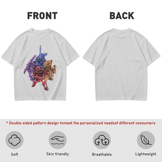Olive T-shirt with Neon Teenage Mutant Ninja Turtles Graphic