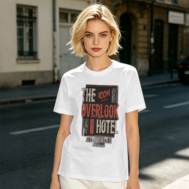 Olive t-shirt with Overlook Hotel Themed Graphic Print
