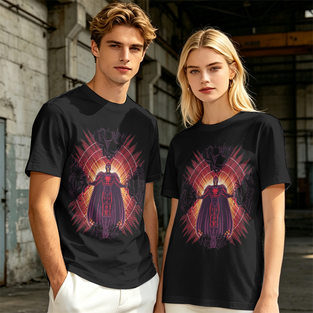 Olive T-Shirt With Superhero Villain Graphic Print