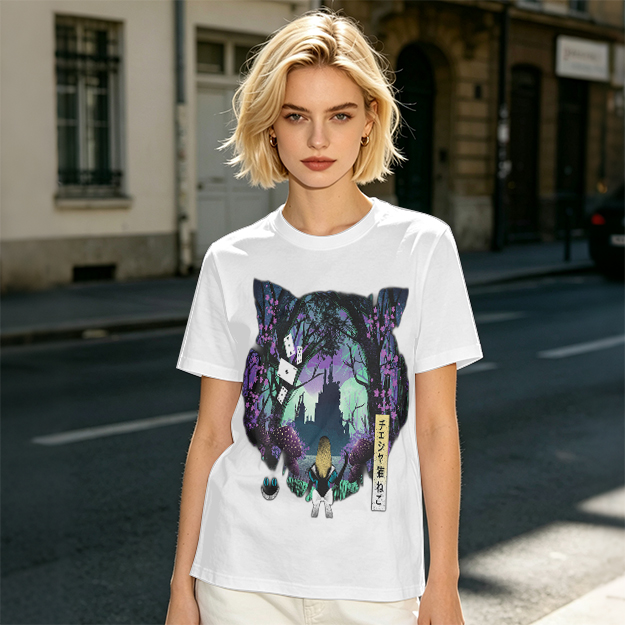 Cheshire Cat Wonderland Forest Graphic Tee