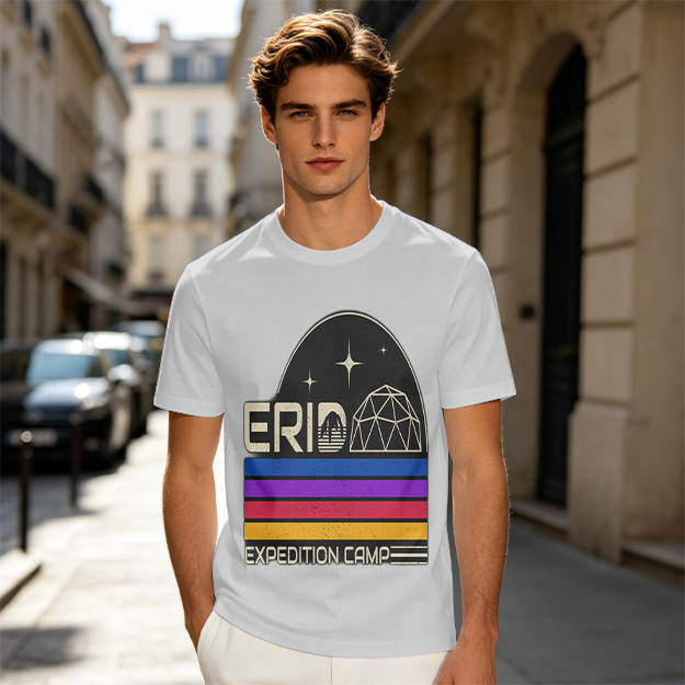 Erid Expedition Camp Retro Space Graphic T-Shirt Design