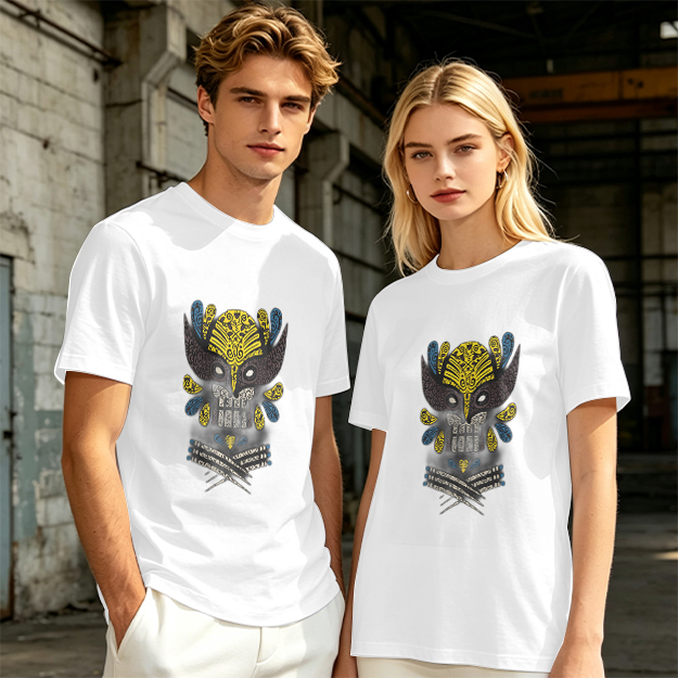 Olive T-Shirt With Ornate Skull Mask Graphic Print