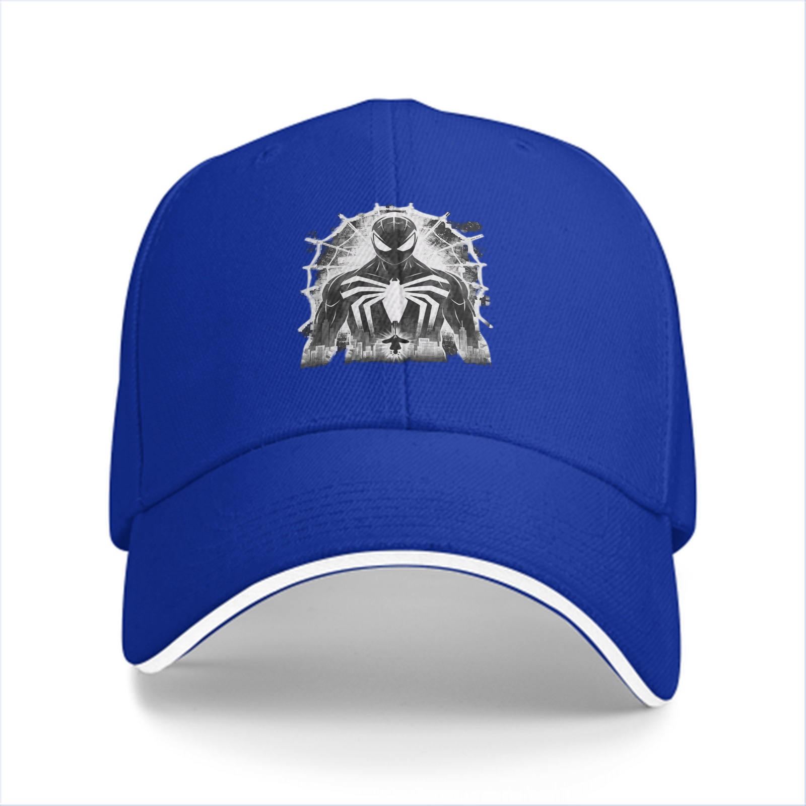 Black Symbiote Spider-Man Baseball Cap With Web Graphic
