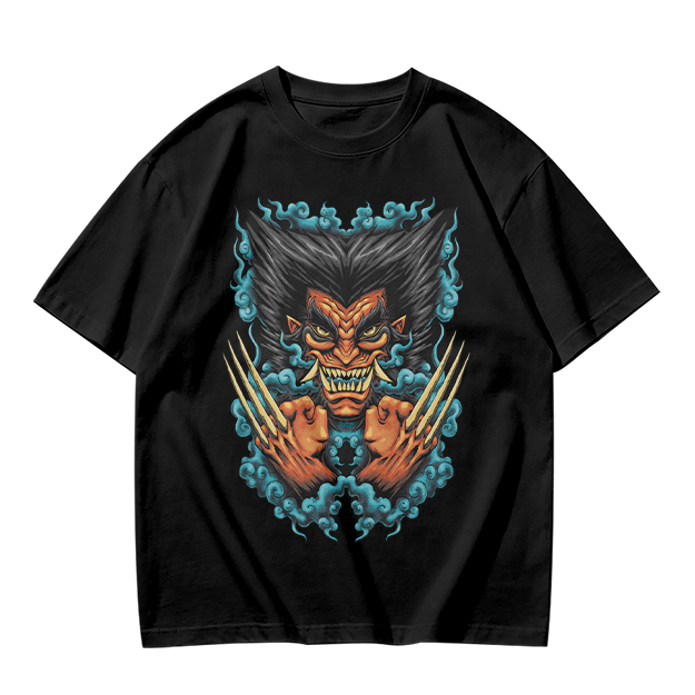 Oni-style wolverine graphic olive t-shirt