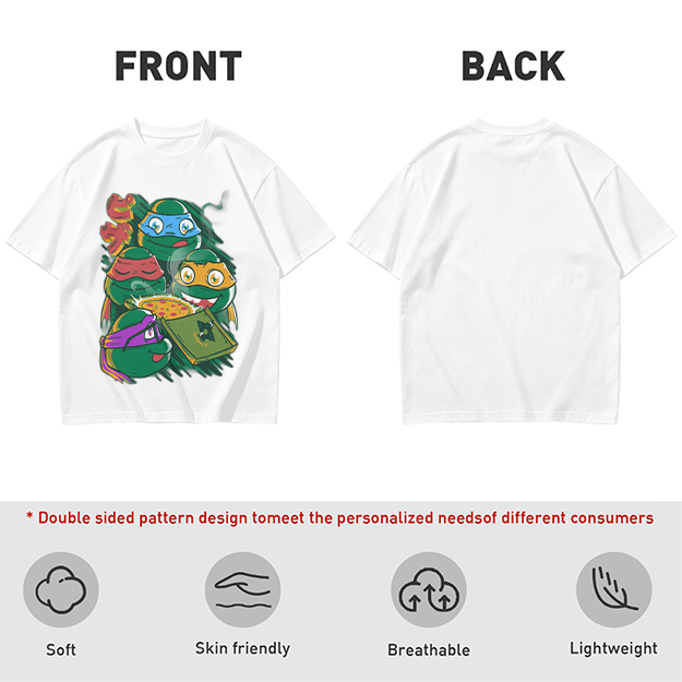 Olive T-Shirt Featuring Teenage Mutant Ninja Turtles With Pizza