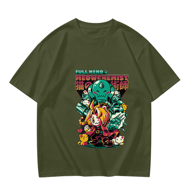 Full Neko Meowchemist Anime Graphic T-Shirt Design
