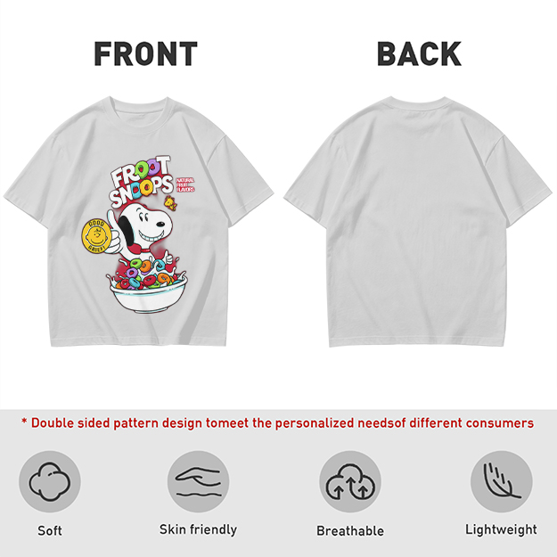 Olive T-Shirt with Snoopy Froot Snoops Cereal Bowl Graphic