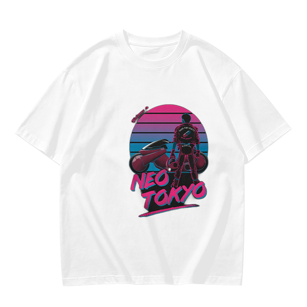 Neo Tokyo Synthwave Biker Graphic T-Shirt