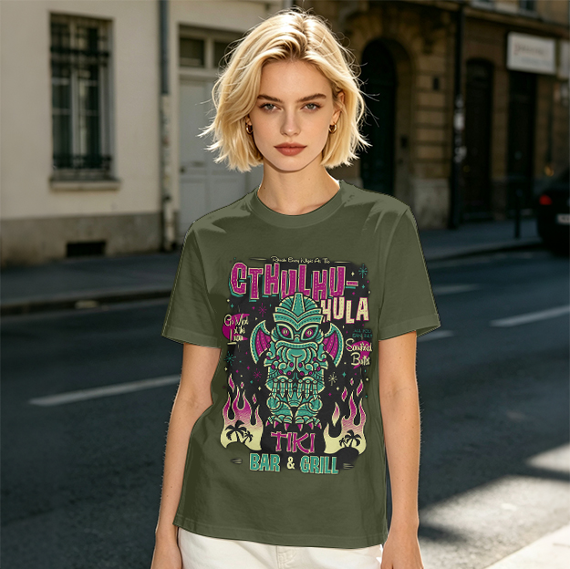 Cthulhu Hula Tiki Bar & Grill Graphic T-Shirt