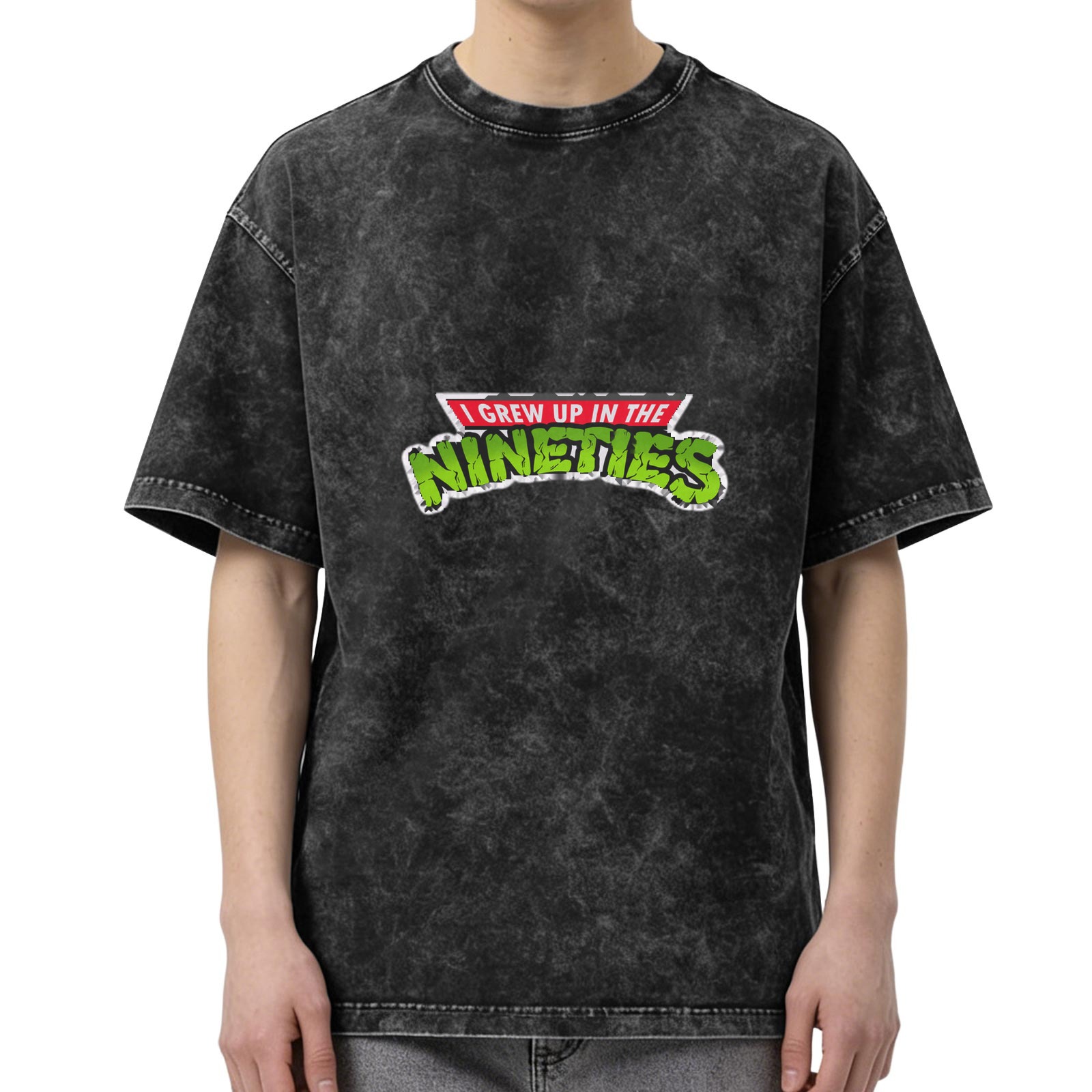 I Grew Up In The Nineties Acid Wash Graphic T-Shirt