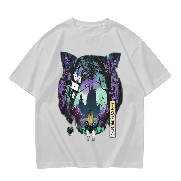 Cheshire Cat Wonderland Forest Graphic Tee