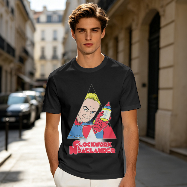 Olive Graphic T-Shirt with Clockwork Homelander Artwork