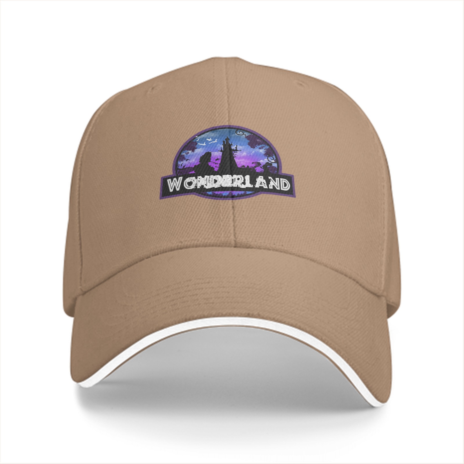 Black baseball cap with Wonderland fantasy castle graphic