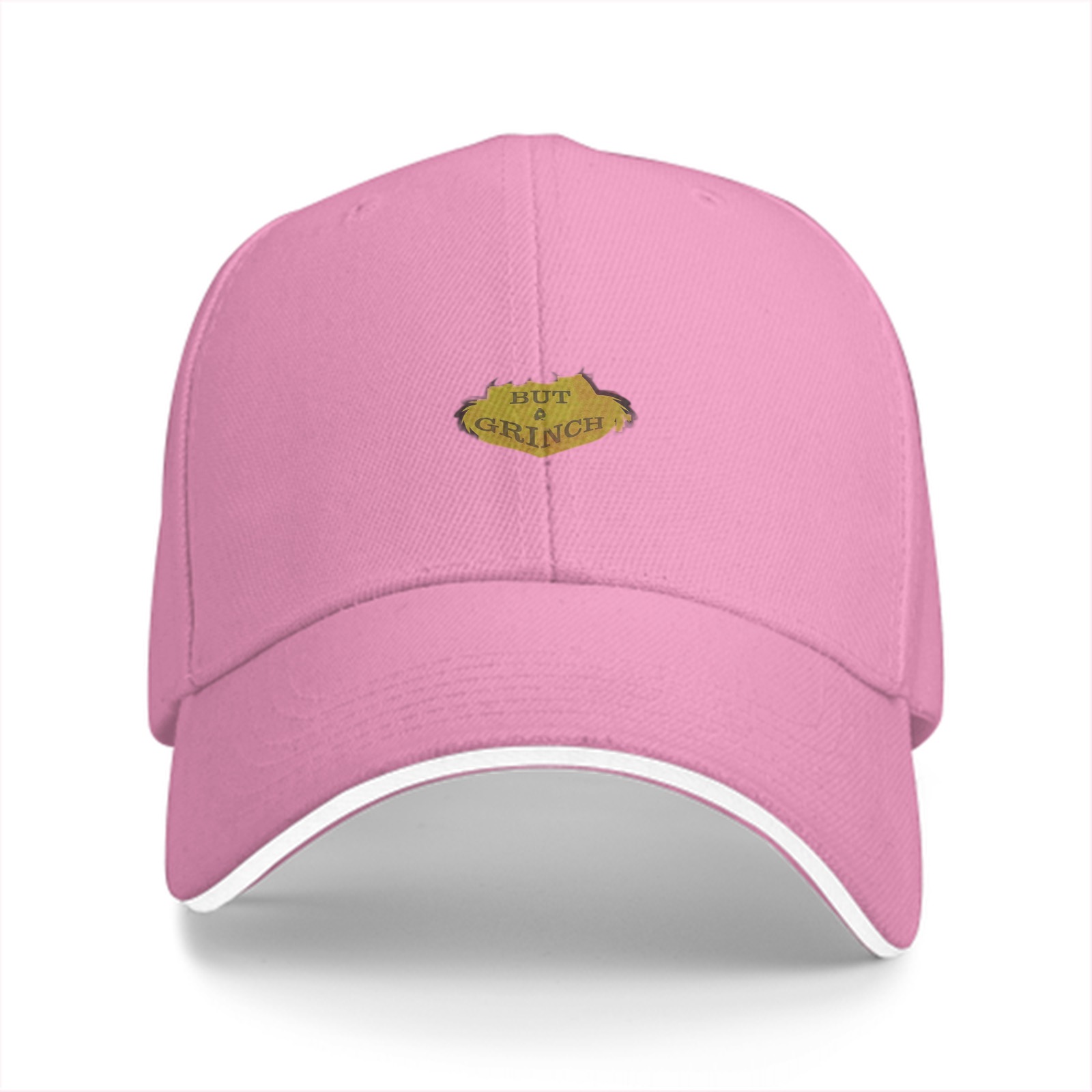Black baseball cap with 'But a Grinch' graphic design