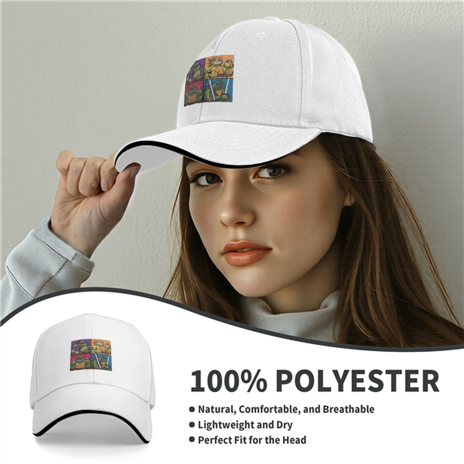 Teenage Mutant Ninja Turtles Graphic Black Baseball Cap