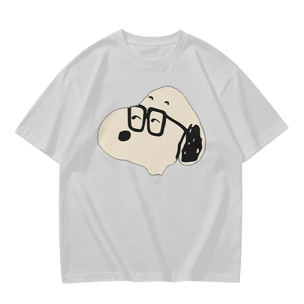 Olive T-Shirt With Snoopy Wearing Glasses Graphic