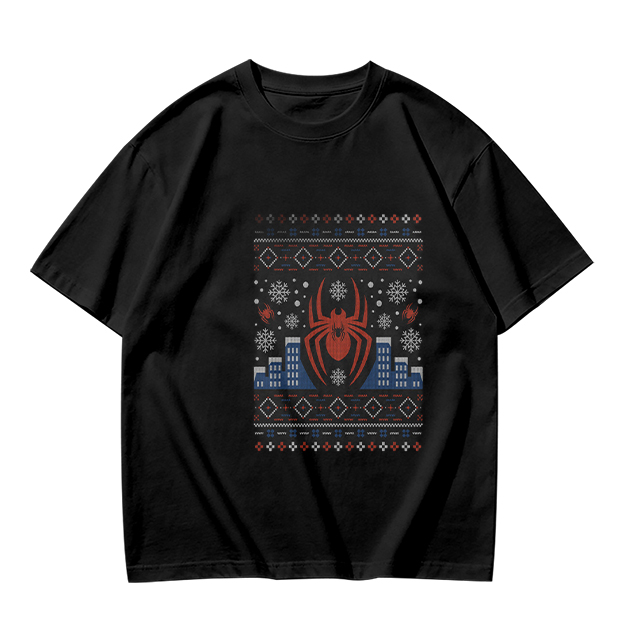 Olive T-Shirt with Spider-Man Christmas Holiday Print