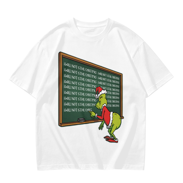 Grinch I Will Not Steal Christmas Chalkboard T-Shirt