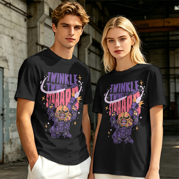 Olive T-shirt with Twinkle Twinkle Starrr Monster Graphic Print