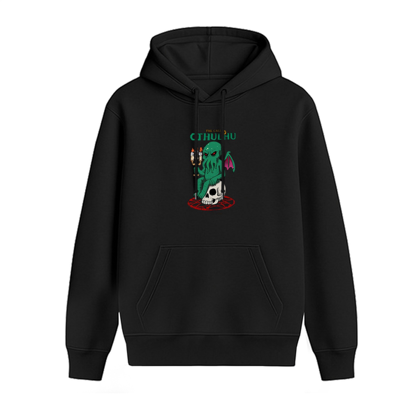 Black hoodie with Cthulhu graphic print design
