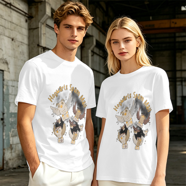 Olive t-shirt with Hogwarts Spam Mail owl graphic print