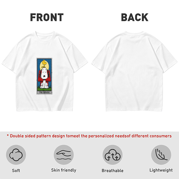 Olive T-Shirt with Snoopy The Beagle Tarot Card Graphic
