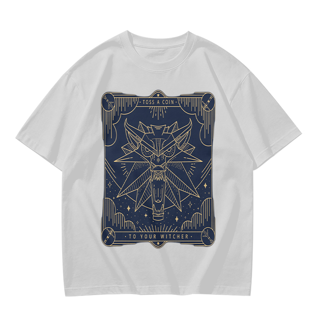 Olive Green Witcher Medallion Graphic T-Shirt