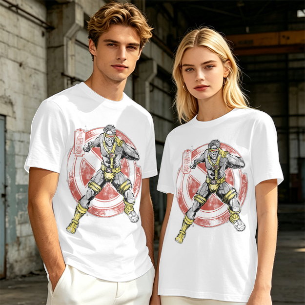 Olive T-shirt with Cyclops X-Men Superhero Graphic Print