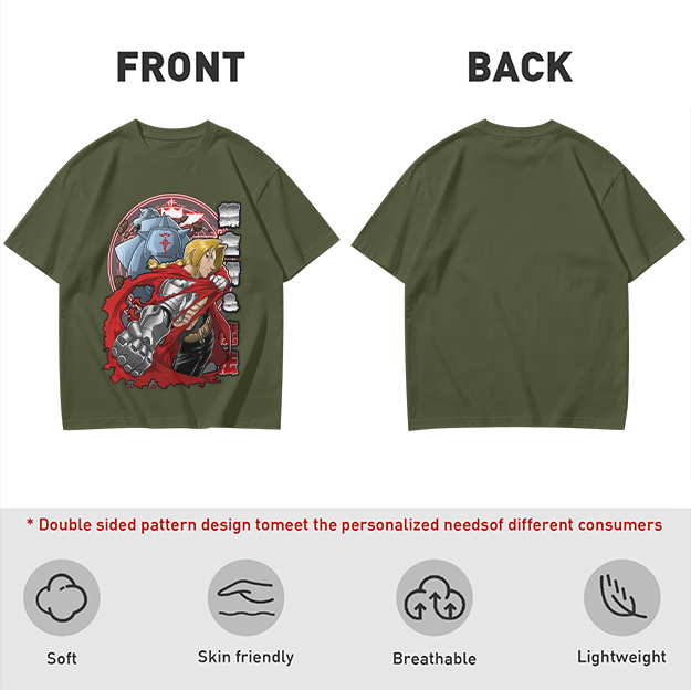 Fullmetal Alchemist Elric Brothers Graphic T-Shirt Design