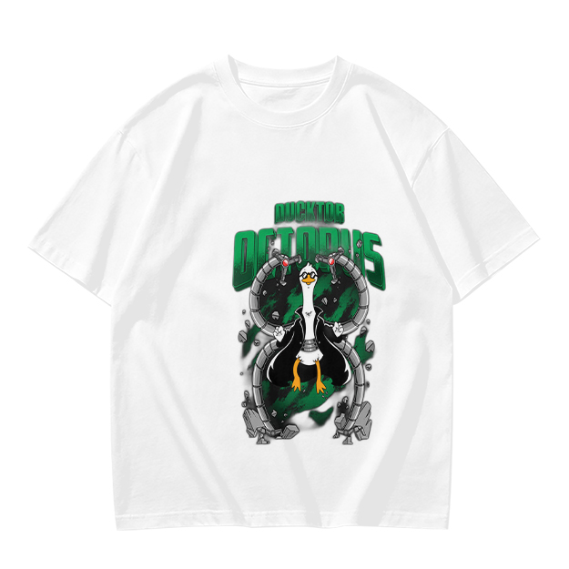 Olive T-Shirt With Ducktor Octopus Superhero Parody Print