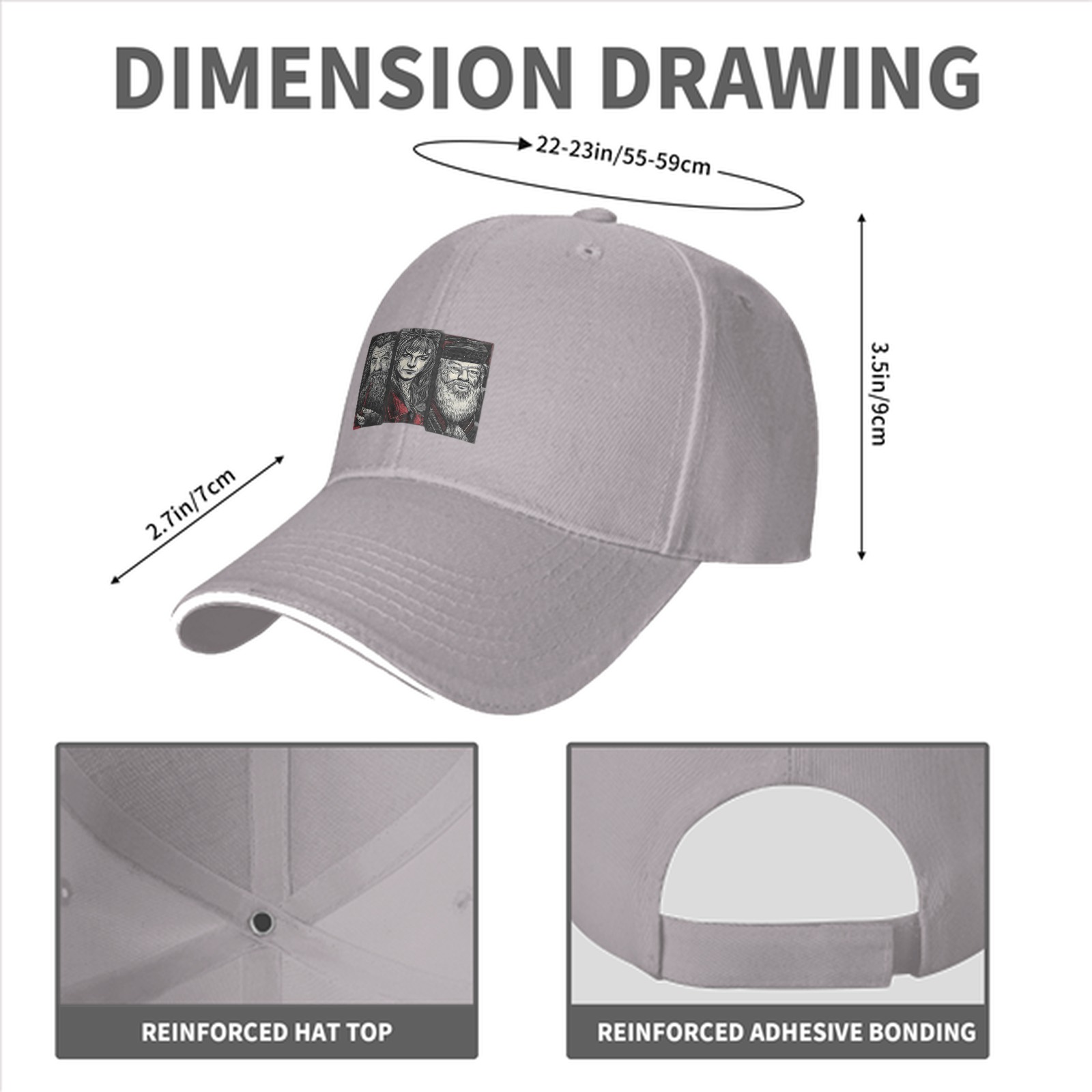 Black Baseball Cap With Fantasy Wizard Character Art Print
