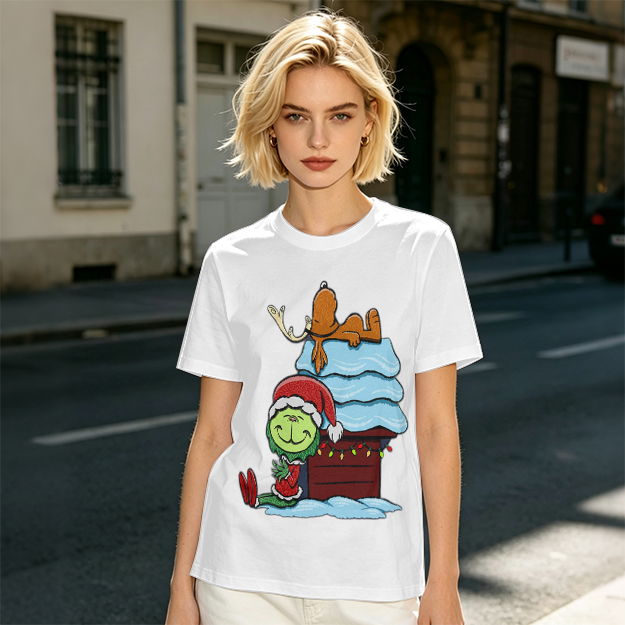 Grinch and Max Christmas Doghouse Graphic T-Shirt