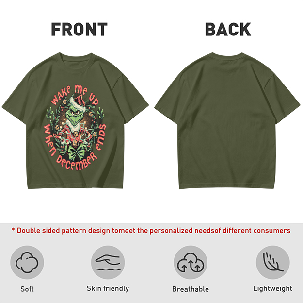 Wake Me Up When December Ends Grinch Christmas T-Shirt