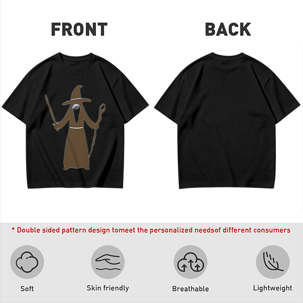 Olive Green T-Shirt With Cyclops Wizard Graphic Print