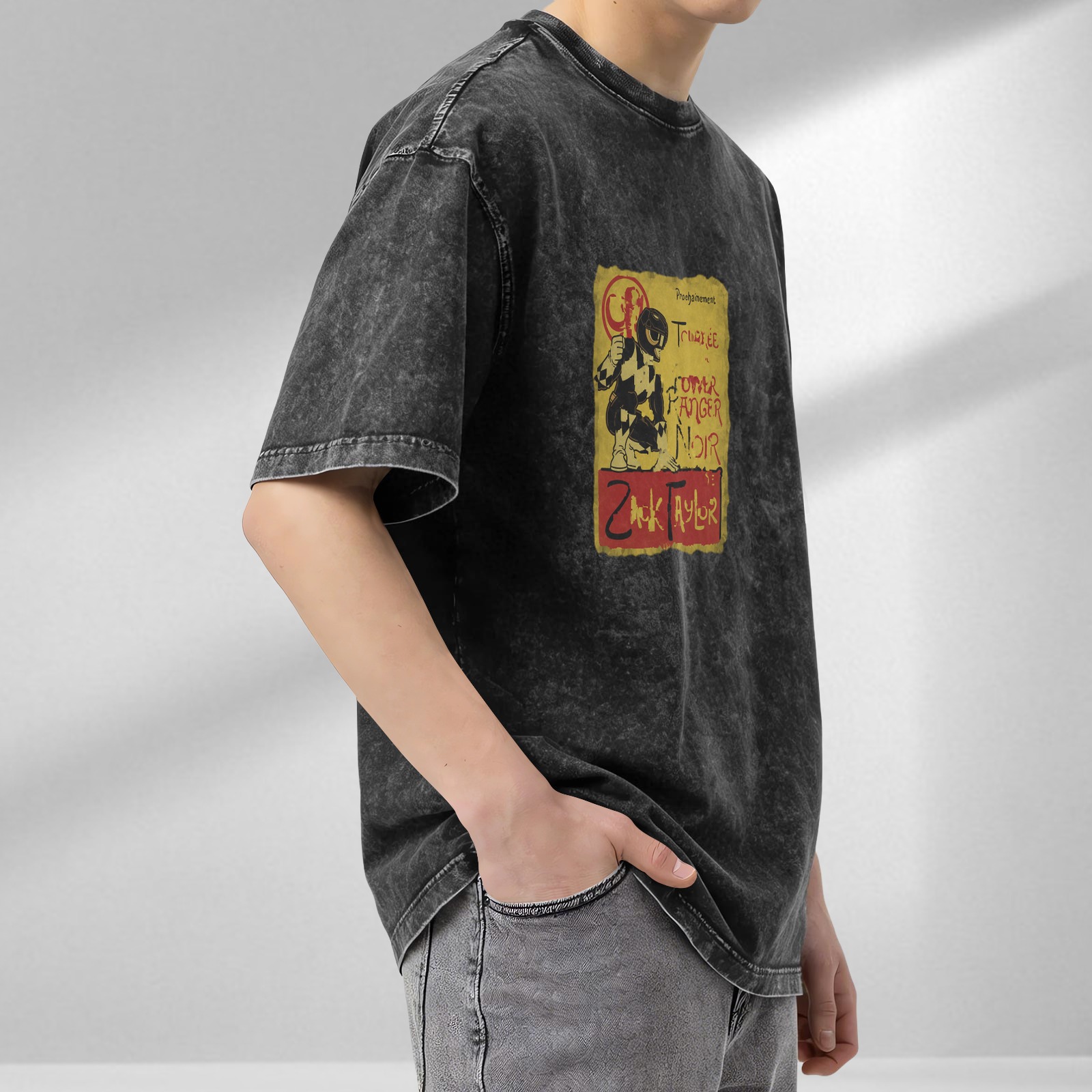 Vintage Black Ranger Zack Taylor Graphic T-Shirt