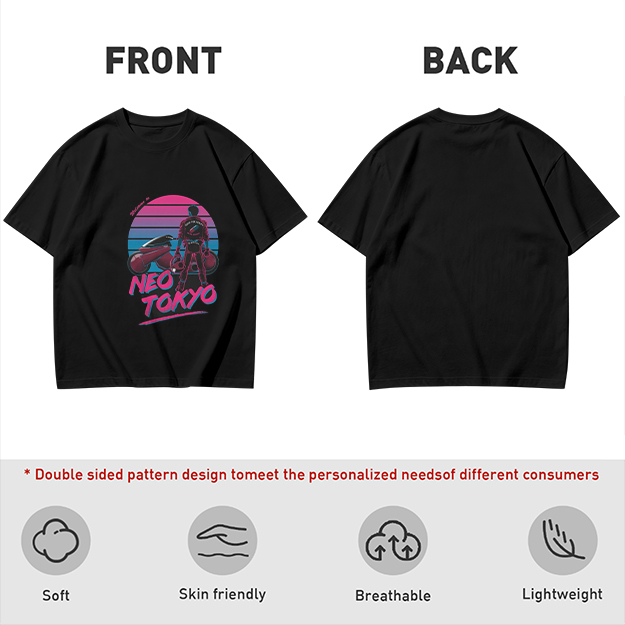 Neo Tokyo Synthwave Biker Graphic T-Shirt