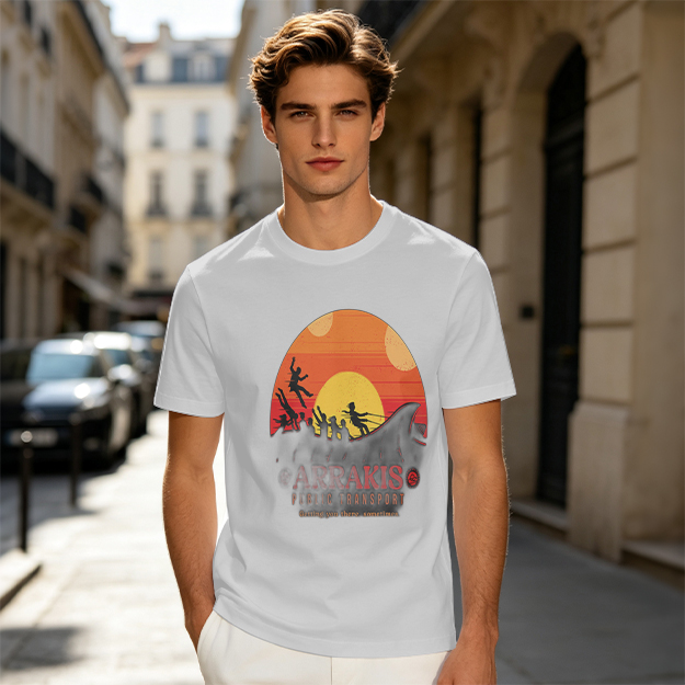 Arrakis Public Transport Sandworm Sunset Silhouette T-Shirt