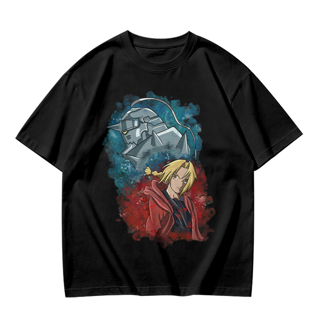 Fullmetal Alchemist Elric Brothers Graphic Olive T-Shirt