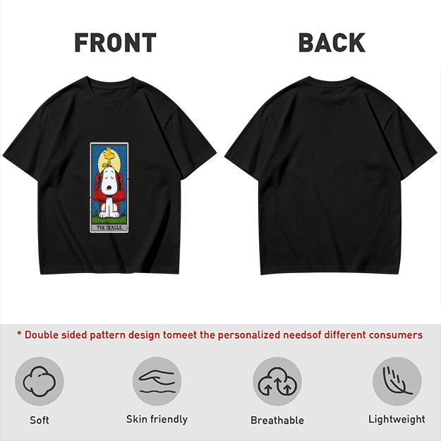 Olive T-Shirt with Snoopy The Beagle Tarot Card Graphic