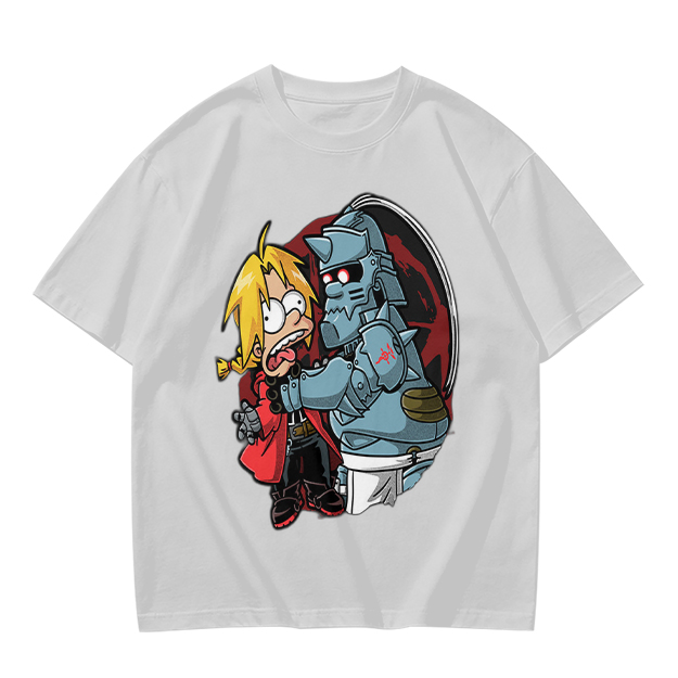 Fullmetal Alchemist Elric Brothers Cartoon Graphic T-Shirt