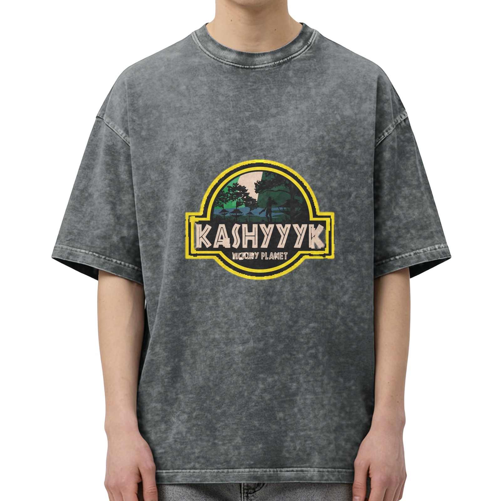 Kashyyyk Wookie Planet Graphic Stonewashed Black T-Shirt