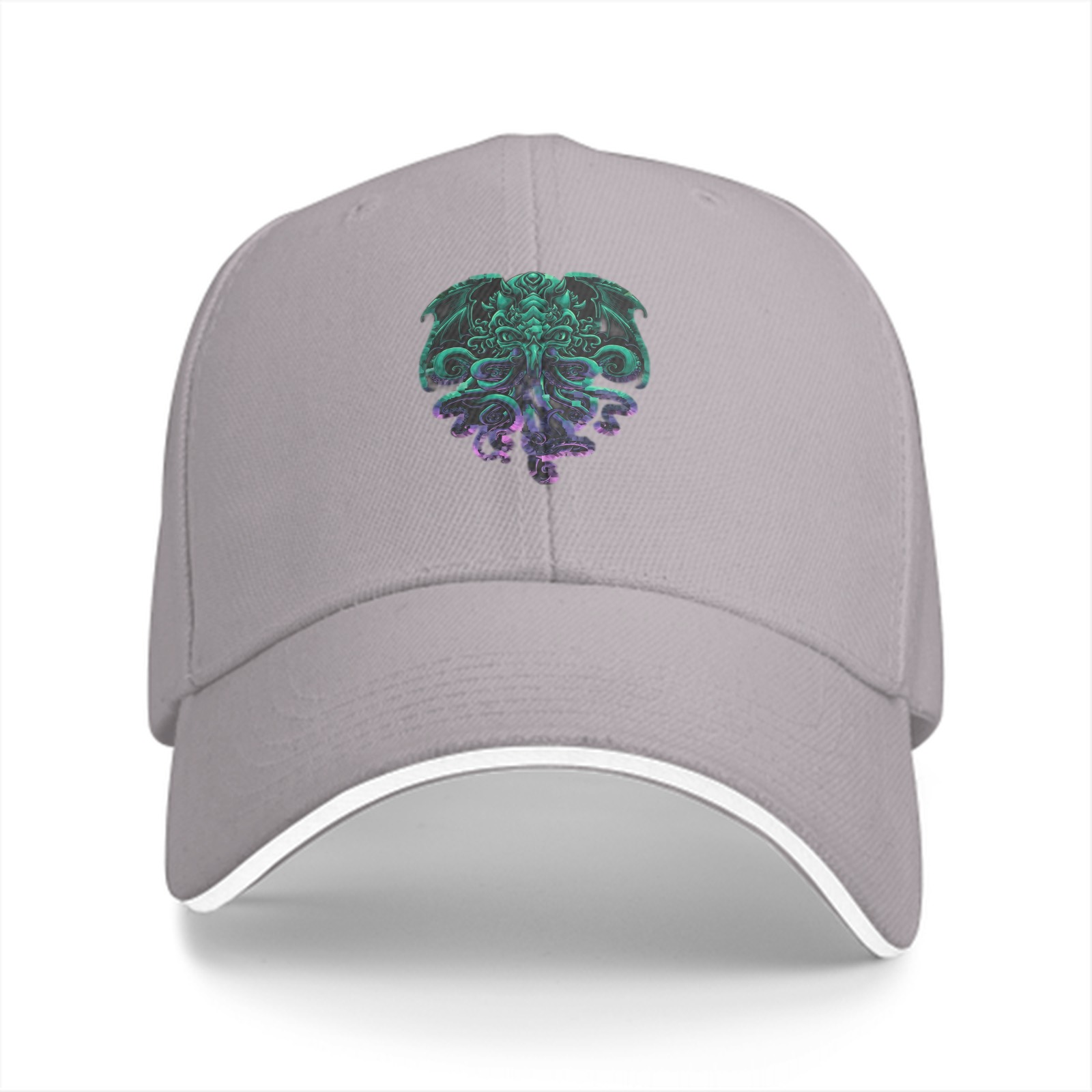 Black Baseball Cap With Cthulhu Monster Graphic