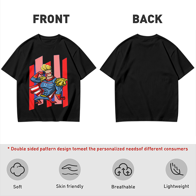 Olive T-Shirt With Cartoon Superhero Character Graphic Print