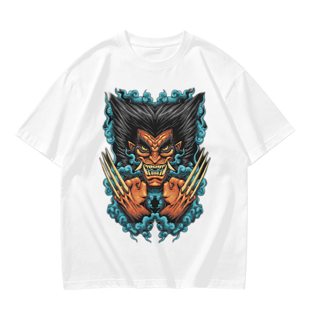 Oni-style wolverine graphic olive t-shirt