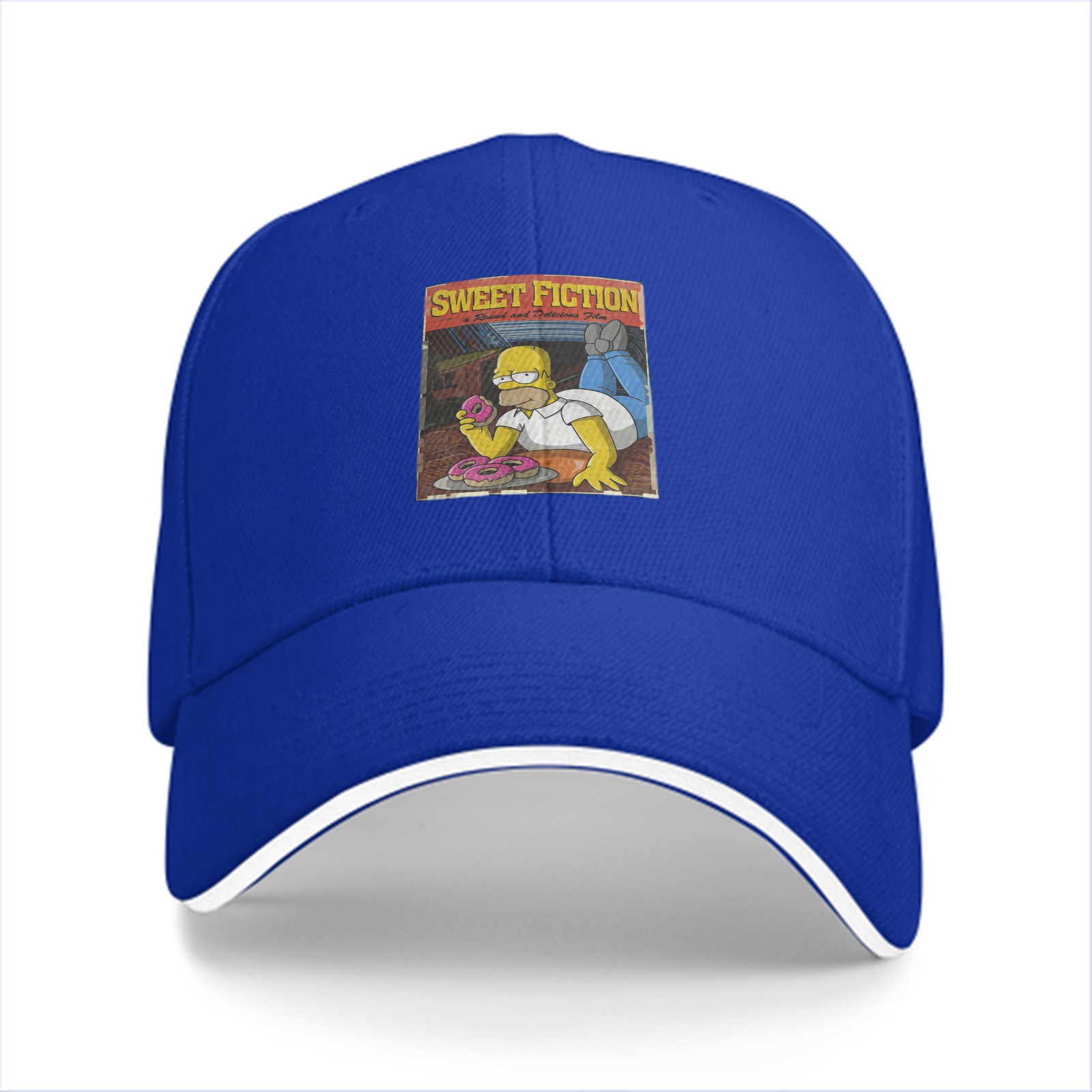 Black baseball cap with Homer Simpson Sweet Fiction graphic