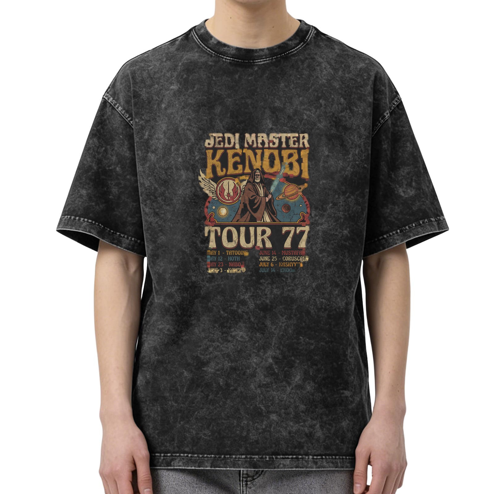 Jedi Master Kenobi Tour 77 Vintage Wash Graphic T-Shirt