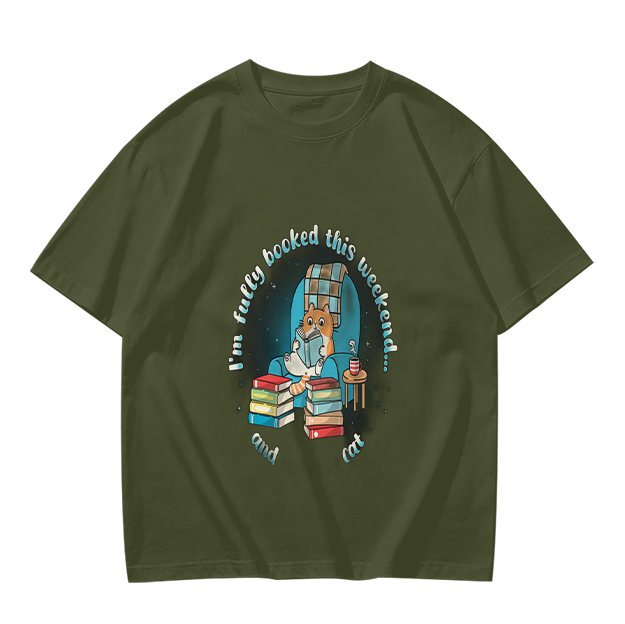 I'm Fully Booked This Weekend Cat Reading T-Shirt