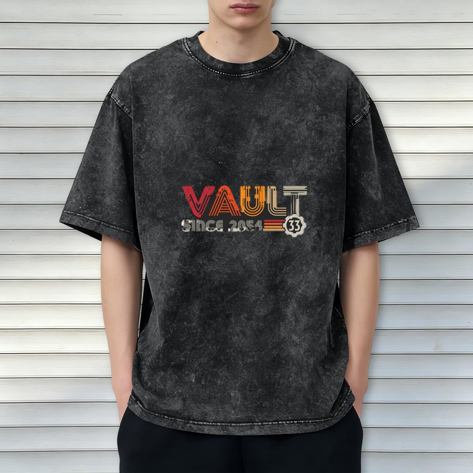 Vault 33 Since 2054 Acid Wash Graphic T-Shirt