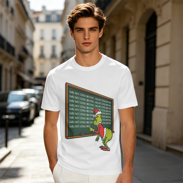Grinch I Will Not Steal Christmas Chalkboard T-Shirt