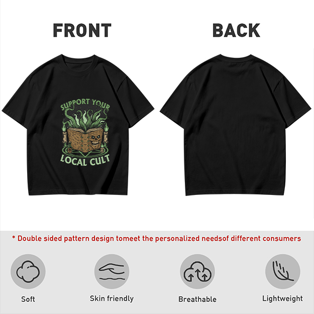 Support Your Local Cult Occult Book Graphic T-Shirt